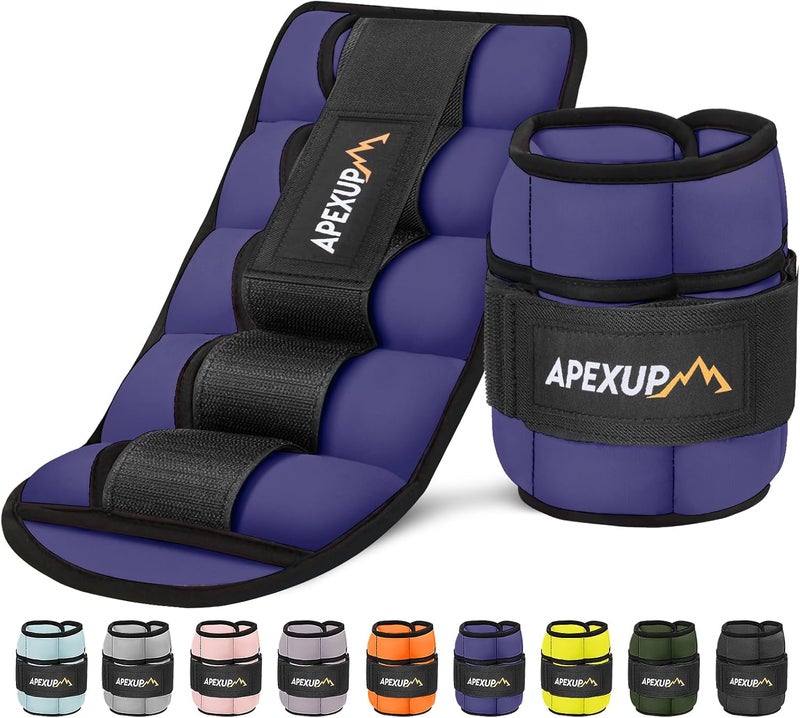 APEXUP أوزان كاحل قابلة للتعديل 10 أرطال/زوج للنساء والرجال، أحزمة وزن الساق المودولية لليوغا، المشي، الجري، الأيروبكس، وصالة الألعاب الرياضية - Image 1
